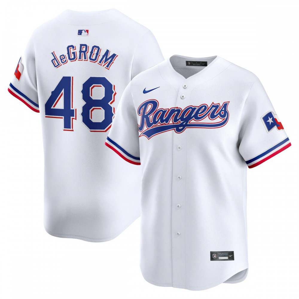 Jacob deGrom Texas Rangers Home Limited Player Jersey - White-Pro Kit Vault | Brand New 26/27 Sports Jerseys